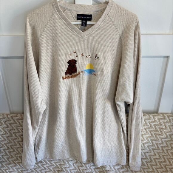 Port Authority Labrador Duck Hunting Ribbed Long Sleeve Top - Picture 1 of 6
